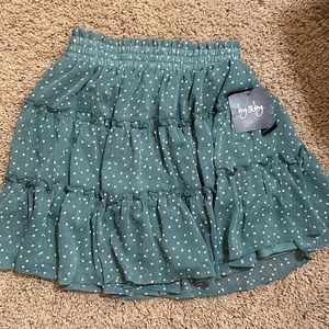 Woman’s blue flowy skirt